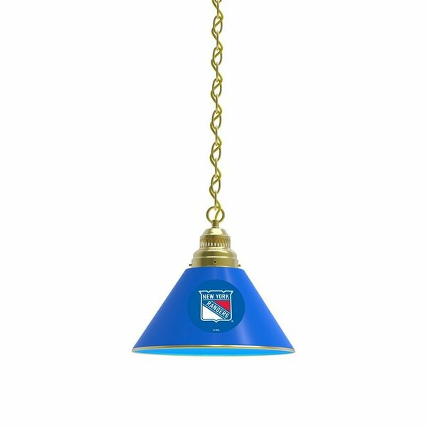 Holland Bar Stool Co New York Rangers Pendant Light, Brass Fixture BL1BRNYRang